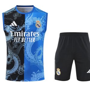 Kit Tank Top + Shorts Real Madrid Black/Blue Training 25/26