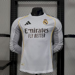Real Madrid Home Long Sleeves Jersey 25-26 Player